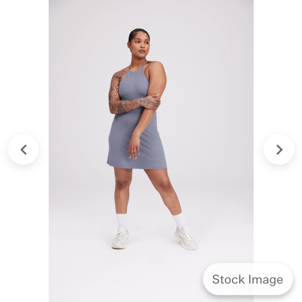 Girlfriend Collective Naomi Workout Dress in Sea Glass
